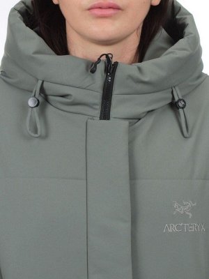 282 GRAY/GREEN Куртка зимняя облегченная женская (верблюжья шерсть)