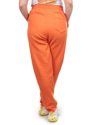M055 ORANGE Брюки спортивные женские на флисе (100% хлопок) 7986