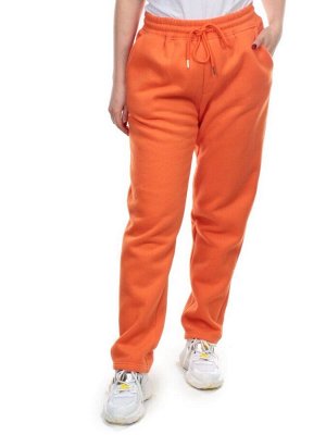 M055 ORANGE Брюки спортивные женские на флисе (100% хлопок) 7986