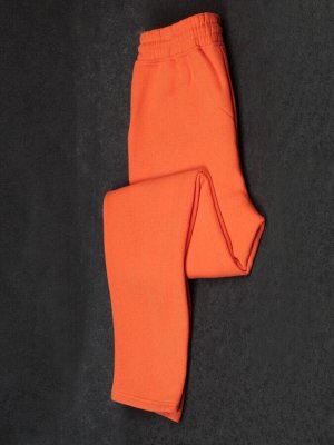 M049 ORANGE Брюки спортивные женские на флисе (100% хлопок) 7986