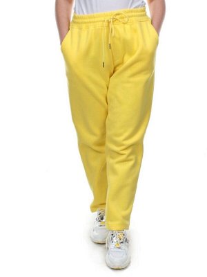 M055 YELLOW Брюки спортивные женские на флисе (100% хлопок) 7986