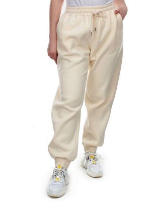 M075 BEIGE Брюки спортивные женские на флисе (100% хлопок) 7986