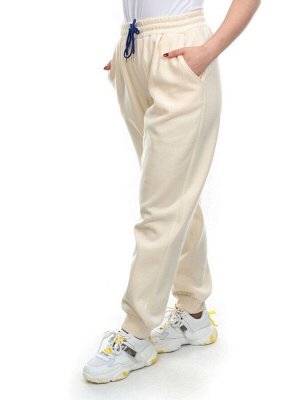M073 BEIGE Брюки спортивные женские на флисе (85% хлопок, 10% полиэстер, 5% спандекс) 7986