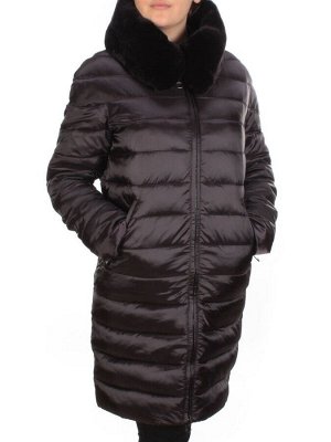 815-E09 BLACK Пальто зимнее женское VISDEER (200 гр. тинсулейт)