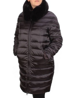 815-E09 BLACK Пальто зимнее женское VISDEER (200 гр. тинсулейт)