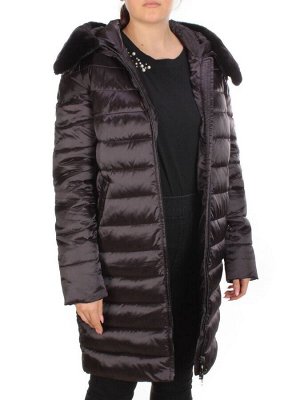 815-E09 BLACK Пальто зимнее женское VISDEER (200 гр. тинсулейт)