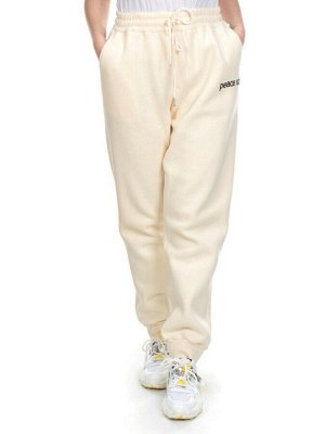 M071 BEIGE Брюки спортивные женские на флисе (100% хлопок) 7986