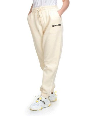 M071 BEIGE Брюки спортивные женские на флисе (100% хлопок) 7986