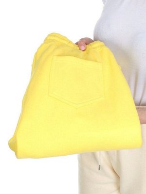 M047 YELLOW Брюки спортивные женские на флисе (100% хлопок) 7986