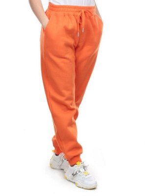 M049 ORANGE Брюки спортивные женские на флисе (100% хлопок) 7986