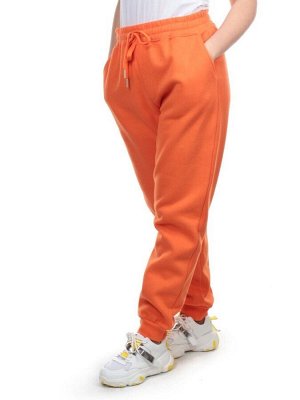 M049 ORANGE Брюки спортивные женские на флисе (100% хлопок) 7986