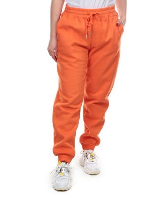 M049 ORANGE Брюки спортивные женские на флисе (100% хлопок) 7986