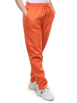 M045 ORANGE Брюки спортивные женские на флисе (100% хлопок) 7986