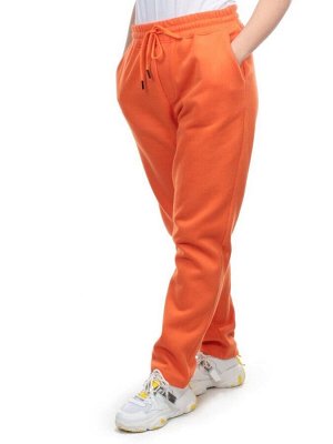 M045 ORANGE Брюки спортивные женские на флисе (100% хлопок) 7986
