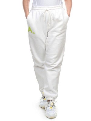 M041 WHITE Брюки спортивные женские на флисе (100% хлопок) 7986