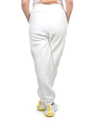 M041 WHITE Брюки спортивные женские на флисе (100% хлопок) 7986