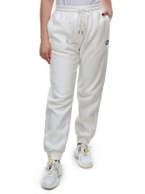 M043 WHITE Брюки спортивные женские на флисе (100% хлопок) 7986