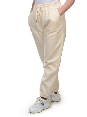M041 BEIGE Брюки спортивные женские на флисе (100% хлопок) 7986