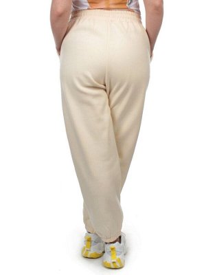 M041 BEIGE Брюки спортивные женские на флисе (100% хлопок) 7986
