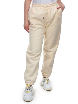M041 BEIGE Брюки спортивные женские на флисе (100% хлопок) 7986