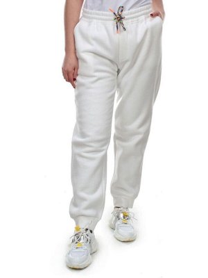 M047 WHITE Брюки спортивные женские на флисе (100% хлопок) 7986