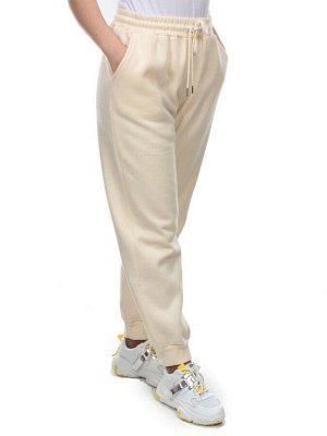 M035 BEIGE Брюки спортивные женские на флисе (100% хлопок) 7986