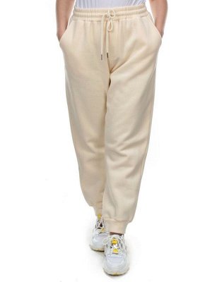 M035 BEIGE Брюки спортивные женские на флисе (100% хлопок) 7986