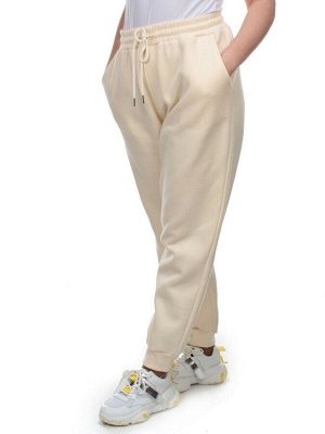 M035 BEIGE Брюки спортивные женские на флисе (100% хлопок) 7986