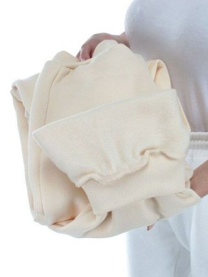 M035 BEIGE Брюки спортивные женские на флисе (100% хлопок) 7986