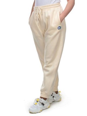 M043 BEIGE Брюки спортивные женские на флисе (100% хлопок) 7986