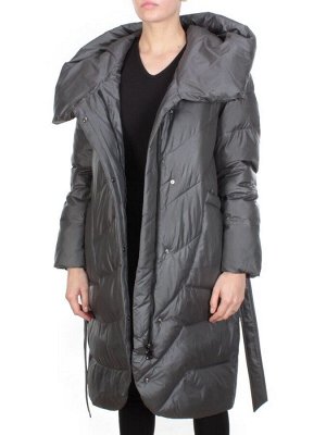 2237 DARK GRAY Пальто женское зимнее AKIDSEFRS (200 гр. холлофайбера)