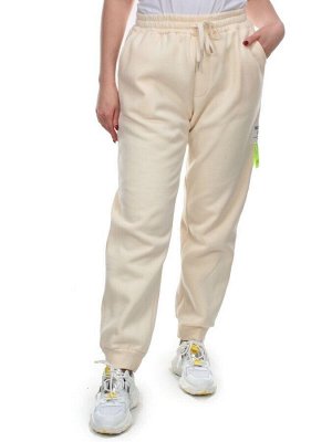M067 BEIGE Брюки спортивные женские на флисе (100% хлопок) 7986
