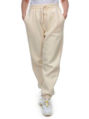M077 BEIGE Брюки спортивные женские на флисе (100% хлопок) 7986