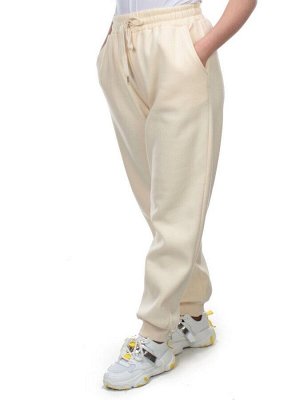 M077 BEIGE Брюки спортивные женские на флисе (100% хлопок) 7986
