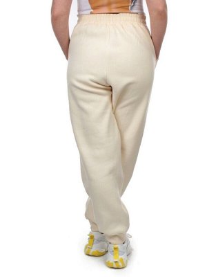 M077 BEIGE Брюки спортивные женские на флисе (100% хлопок) 7986