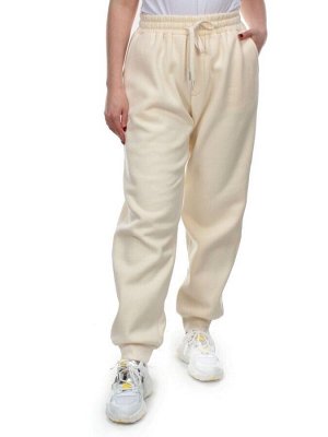 M077 BEIGE Брюки спортивные женские на флисе (100% хлопок) 7986