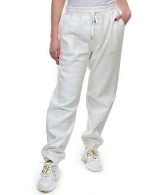 M061 WHITE Брюки спортивные женские на флисе (100% хлопок) 7986