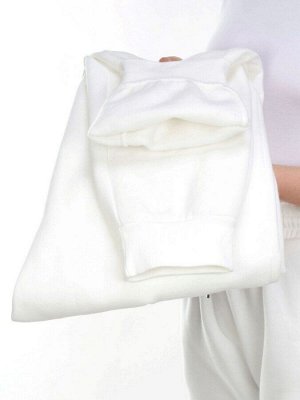 M077 WHITE Брюки спортивные женские на флисе (100% хлопок) 7986