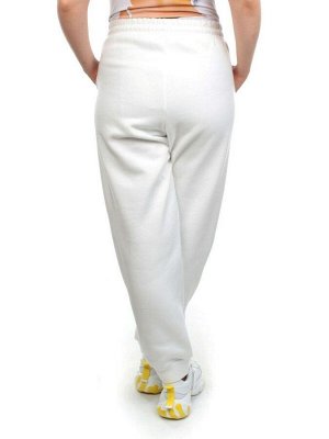 M031 WHITE Брюки спортивные женские на флисе (100% хлопок) 7986