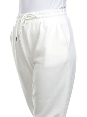 M031 WHITE Брюки спортивные женские на флисе (100% хлопок) 7986