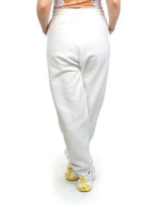 M029 WHITE Брюки спортивные женские на флисе (100% хлопок) 7986
