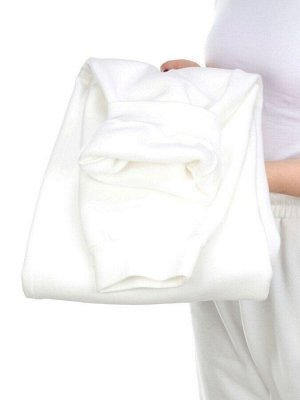 M053 WHITE Брюки спортивные женские на флисе (100% хлопок) 7986