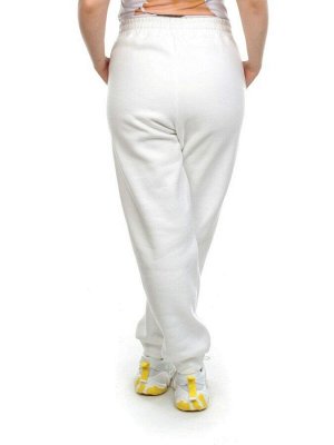 M051 WHITE Брюки спортивные женские на флисе (100% хлопок) 7986