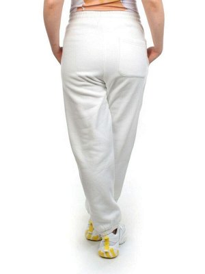 M039 WHITE Брюки спортивные женские на флисе (100% хлопок) 7986