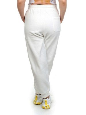 M037 WHITE Брюки спортивные женские на флисе (100% хлопок) 7986