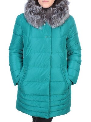15-298 GREEN Пальто зимнее женское (200 гр. холлофайбера)