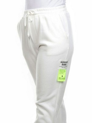 M067 WHITE Брюки спортивные женские на флисе (100% хлопок) 7986