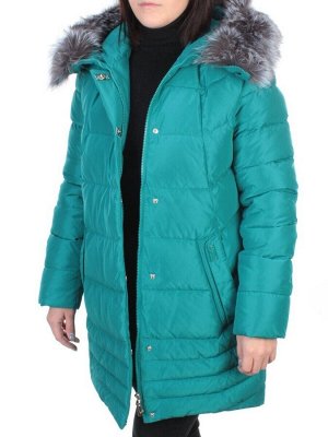 15-298 GREEN Пальто зимнее женское (200 гр. холлофайбера)