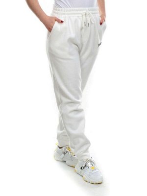 M071 WHITE Брюки спортивные женские на флисе (100% хлопок) 7986