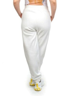 M071 WHITE Брюки спортивные женские на флисе (100% хлопок) 7986